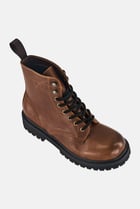 Men Doublezero Lace Up Combat Boots, Brown