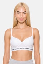 Women Brand Logo Padded Bra, White