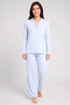 Women 2 Pieces Allover Print Long Sleeve Shirt With Pants Pyjama Set, Multicolor