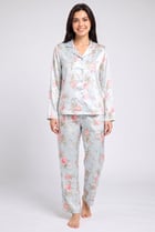 Women 2 Pcs Floral Print Long Sleeve Shirt And Bottom Pyjama Set, Multicolor