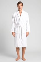 Men Terry Belted Robe, White