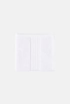 4 Pieces Textured Face Towel Set, White