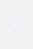 4 Pieces Textured Face Towel Set, White