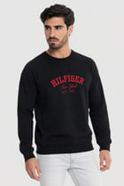 Men Crew Neck Brand Logo Long Sleeve Sweatshirt, Navy