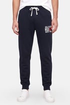 Men Regular Fit Brand Logo Jogger Pants, Dark Navy