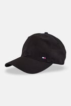 Men Embroidered Logo Adjustable Buckle Closure Cap, Black