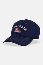 Men Embroidered Logo Adjustable Buckle Closure Cap, Navy