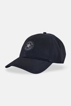 Men Embroidered Logo Adjustable Buckle Closure Cap, Black