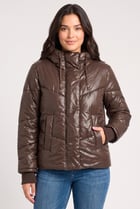 Women Quilted Puffer Jackets, Brown