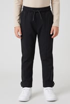 Kids Boy Brand Logo Track Pants, Black