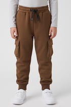 Kids Boy Regular Fit Solid Jogger Pants, Brown