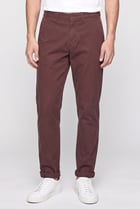 Men Slim Fit Solid Chino Pants, Dark Maroon