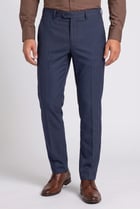 Men Slim Fit Textured Dress Pants, Navy