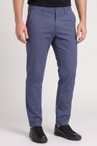 Men Slim Fit Solid Chino Pants, Slate Blue