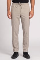 Men Stretch Fit Solid Straight Leg Pants, Heather Beige