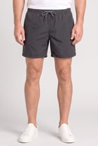 Men Solid Basic Shorts, Charcoal