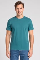 Men Crew Neck Short Sleeve Solid T-Shirt, Teal Green