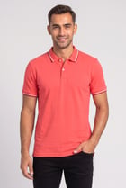 Men Regular Fit Solid Short Sleeve Polo Shirt, Red