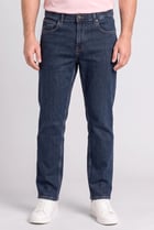 Men Regular Fit Washed Stretchable Jeans, Navy Blue