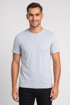 Men Crew Neck Short Sleeve Plain T-Shirt, Dusty Blue