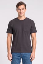 Men Crew Neck Short Sleeve Textured T-Shirt, Black