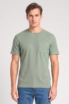 Men Crew Neck Short Sleeve Textured T-Shirt, Sage Green