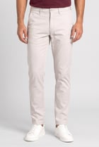 Men Slim Fit Solid Chino Pants, Light Grey