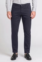 Men Regular Fit Solid Chino Pants, Dark Navy