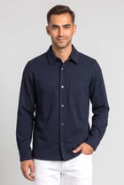 Men Regular Fit Long Sleeve Textured Casual Shirt, Navy