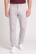 Men Slim Fit Solid Chino Pants, Light Grey