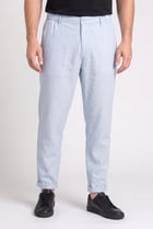 Men Regular Fit Plain Chino Pants, Light Blue