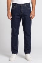 Men Loose Fit Washed No Stretch Jeans, Navy