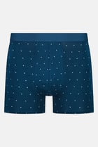 Men Polka Dot Pull On Boxer, Teal Blue