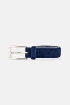 Men Suede Leather Belt, Navy