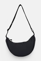 Men Plain Cross Body Bag, Black