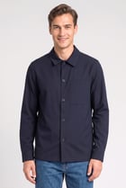 Men Oversized Long Sleeve Solid Casual Shirt, Navy