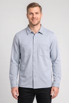 Men Regular Fit Long Sleeve Textured Casual Shirt, Light Blue