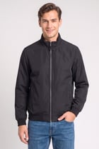 Men Plain Bomber Jacket, Black
