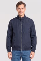 Men Solid Windbreaker Jacket, Navy