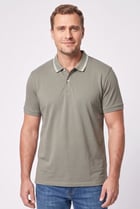 Men Regular Fit Short Sleeve Plain Polo Shirt, Sea Sage