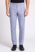Men Slim Fit Solid Dress Pants, Slate Blue