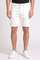 Men Regular Fit Washed Denim Shorts, White