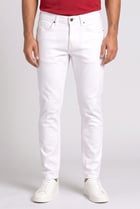 Men Slim Fit Solid Stretchable Denim Jeans, White
