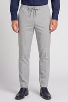 Men Regular Fit Solid Straight Leg Pants, Grey
