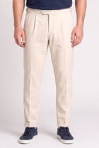 Men Carrot Fit Textured Straight Leg Pants, Beige