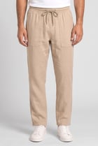 Men Straight Fit Stripe Straight Leg Pants, Dark Beige