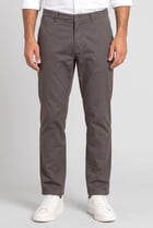 Men Straight Fit Solid Chino Pants, Dark Grey
