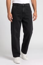 Men Skater Fit Washed Non Stretchable Jeans, Black