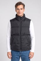 Men Quilted Vest Jacket, Black