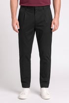 Men Slim Fit Solid Chino Pants, Black